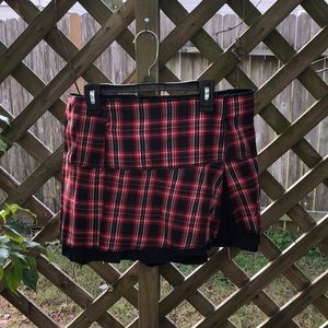 Red plaid miniskirt
